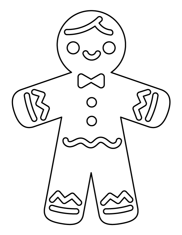 Cute Gingerbread Man Coloring Page