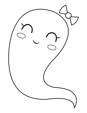 Cute Girl Ghost Coloring Page