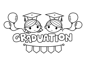 Cute Graduation Coloring Page