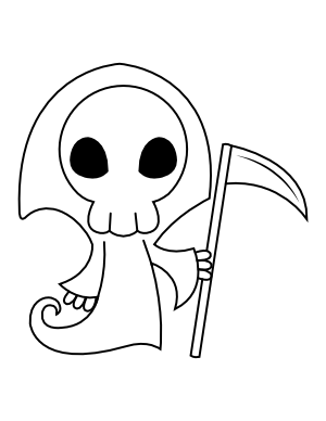Cute Grim Reaper Coloring Page