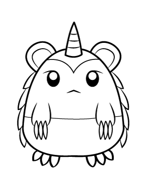 Cute Horned Monster Coloring Page