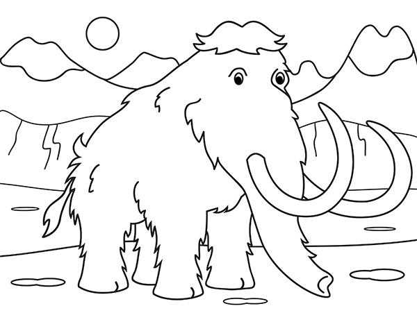 Cute Mammoth Coloring Page
