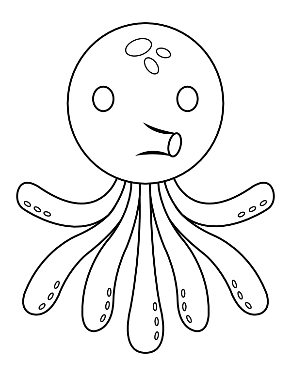 Cute Octopus Coloring Page
