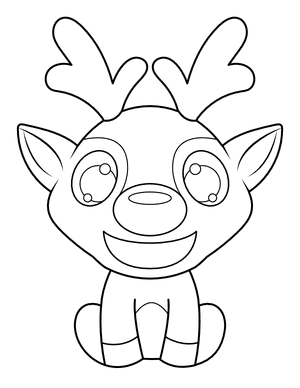 Cute Reindeer Coloring Page