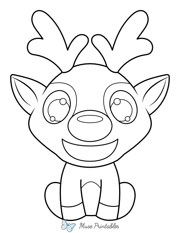 Cute Reindeer Coloring Page