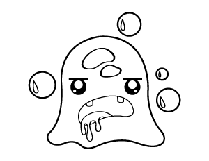 Cute Slime Monster Coloring Page