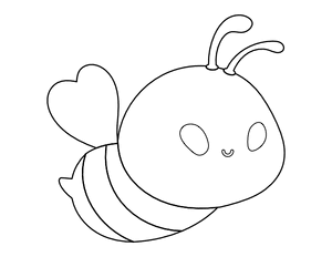 Cute Smiling Bee Coloring Page