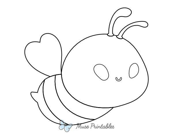 Cute Smiling Bee Coloring Page