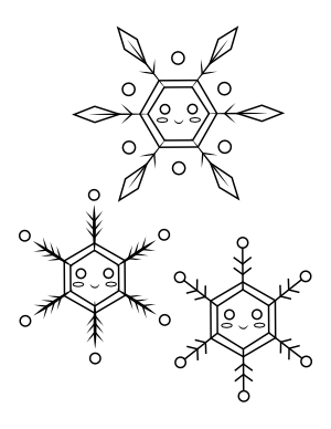 Cute Snowflakes Coloring Page