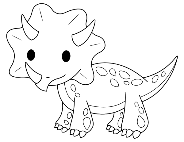 Cute Triceratops Coloring Page
