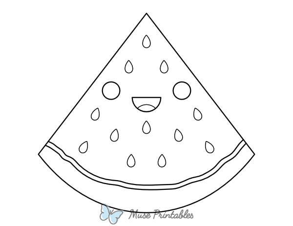 Cute Watermelon Coloring Page