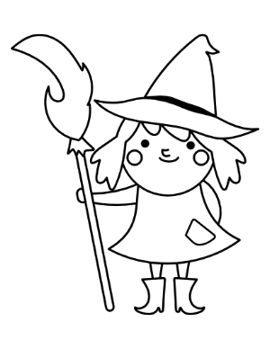 Cute Witch Coloring Page