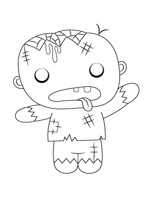 Cute Zombie Coloring Page