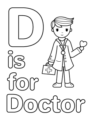 D Is For Doctor Coloring Page