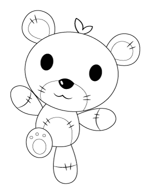 Dancing Teddy Bear Coloring Page