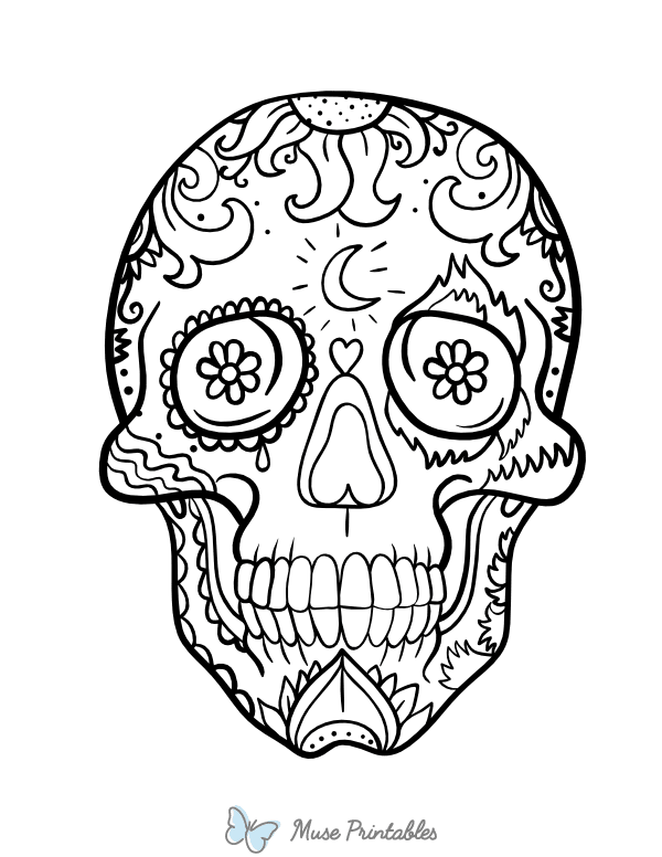 Day of the Dead Skull Coloring Page
