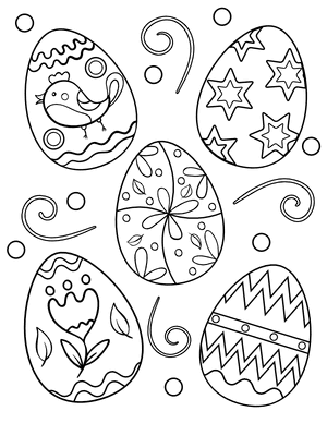 Decorated Easter Eggs Coloring Page