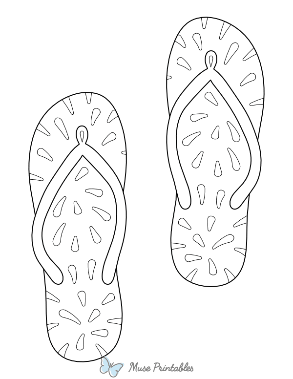 Decorated Flip Flops Coloring Page