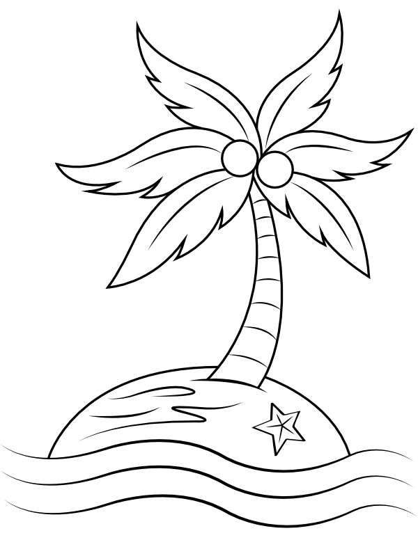 Deserted Island Coloring Page