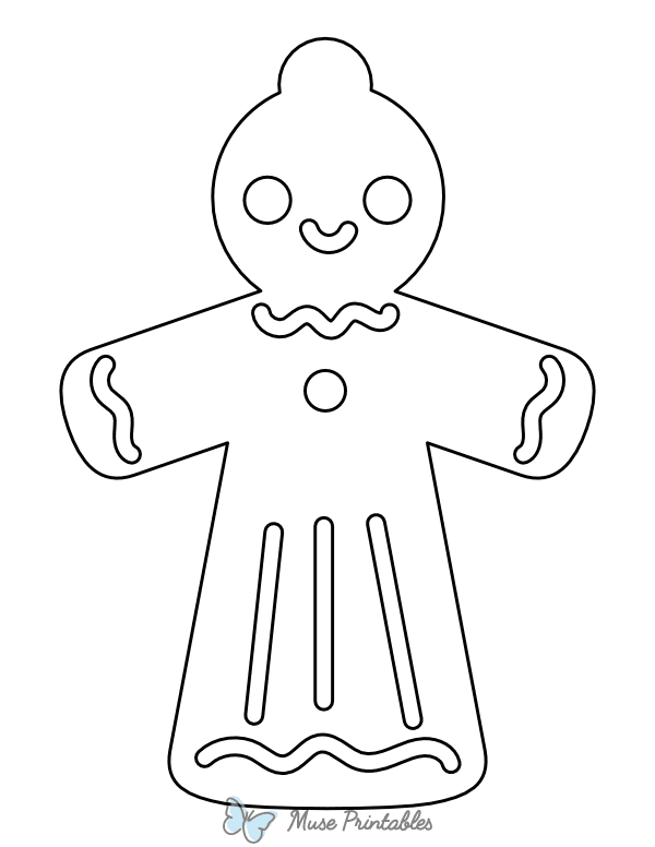 Detailed Gingerbread Woman Coloring Page