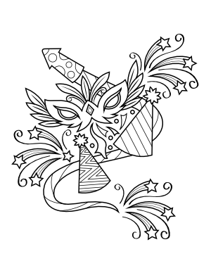 Detailed Party Supplies Coloring Page