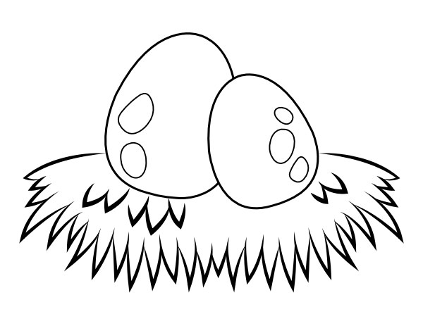 Dinosaur Eggs In Nest Coloring Page