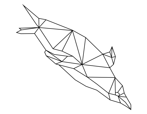 Diving Geometric Penguin Coloring Page
