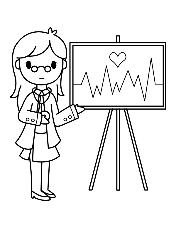 Doctor and Chart Coloring Page