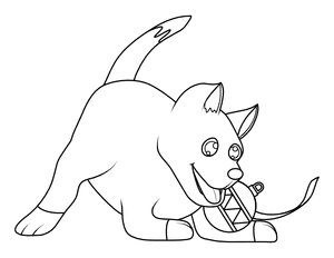 Dog and Christmas Ornament Coloring Page