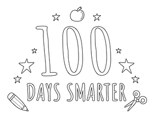 Doodle 100 Days Smarter Coloring Page