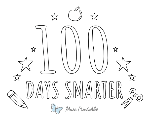 Doodle 100 Days Smarter Coloring Page