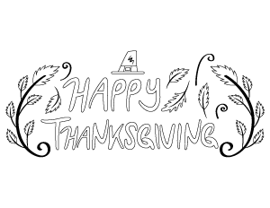 Doodle Happy Thanksgiving Coloring Page