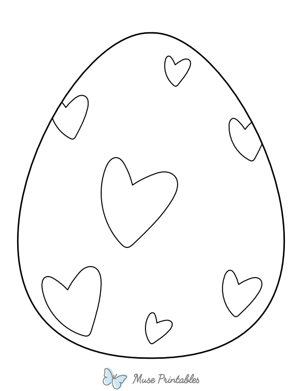 Doodle Heart Easter Egg Coloring Page