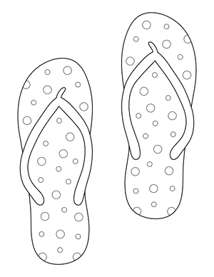 Dotted Flip Flops Coloring Page