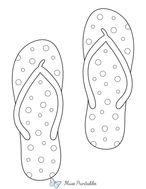 Dotted Flip Flops Coloring Page