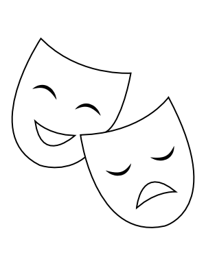 Drama Masks Coloring Page
