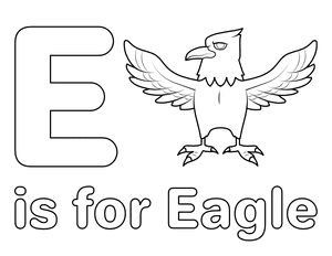E Is for Eagle Coloring Page
