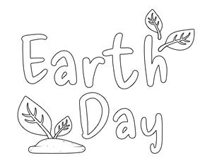 Earth Day Leaves Coloring Page