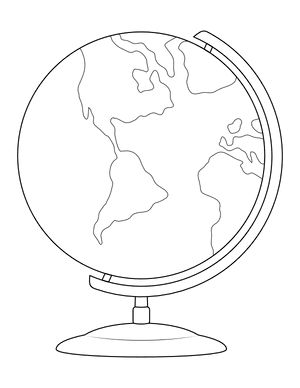 Earth Globe Coloring Page