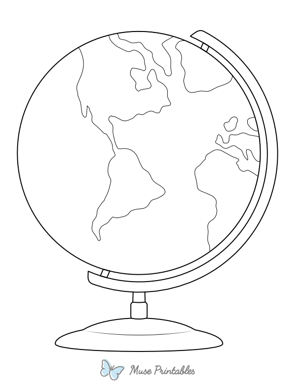 Earth Globe Coloring Page