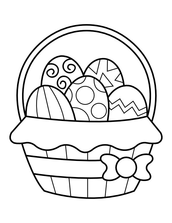 Easter basket color pages