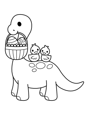 Easter Brontosaurus Coloring Page