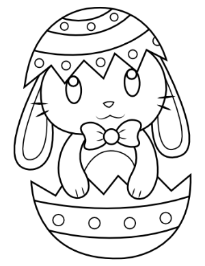 Easter Bunny In Easter Egg Coloring Page