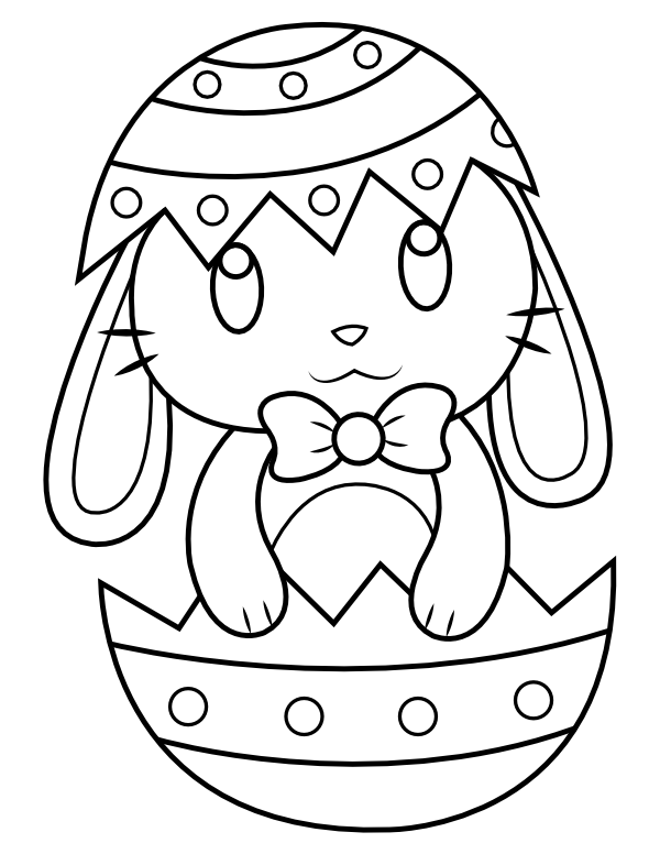 Download Printable Easter Bunny In Easter Egg Coloring Page