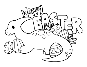 Easter Duck Billed Dinosaur Coloring Page