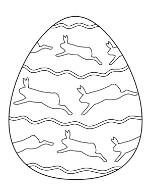 Easter Egg With Bunnies Coloring Page