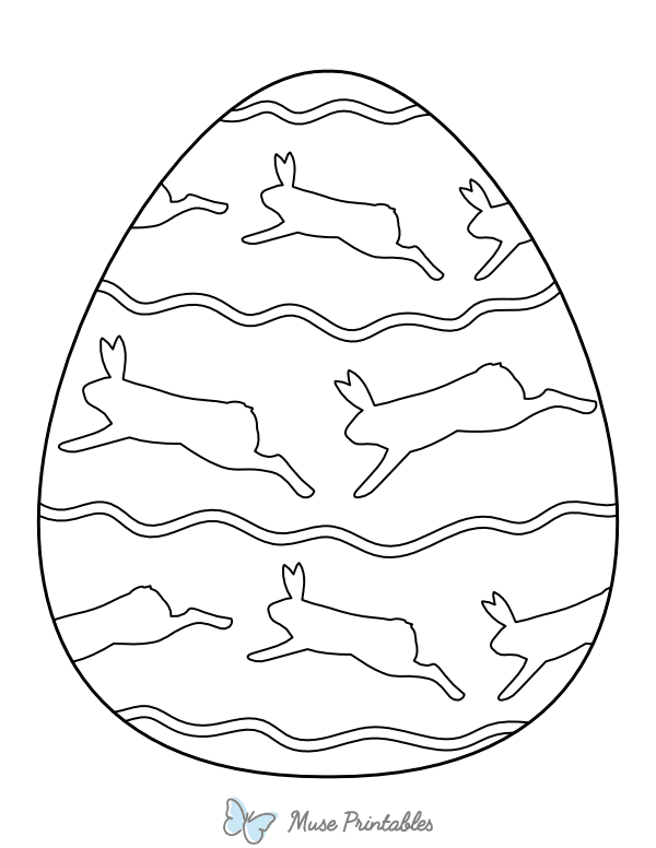 Easter Egg With Bunnies Coloring Page