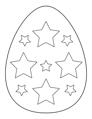 Easter Egg With Stars Coloring Page