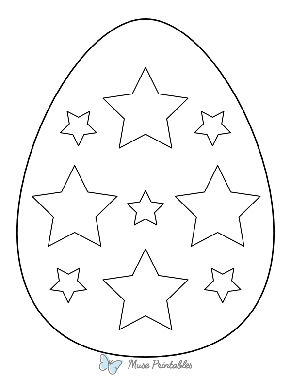 Easter Egg With Stars Coloring Page