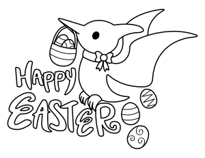 Easter Pterodactyl Coloring Page
